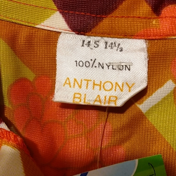 Vintage Anthony Blair nylon abstract funky psychedelic 60s vintage blouse 40Bust - Picture 5 of 10